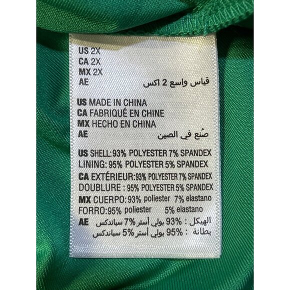 Bar III Womens Plus Size 2X Cowl Neck Top Green Ombre Waves Sleeveless - Picture 9 of 9